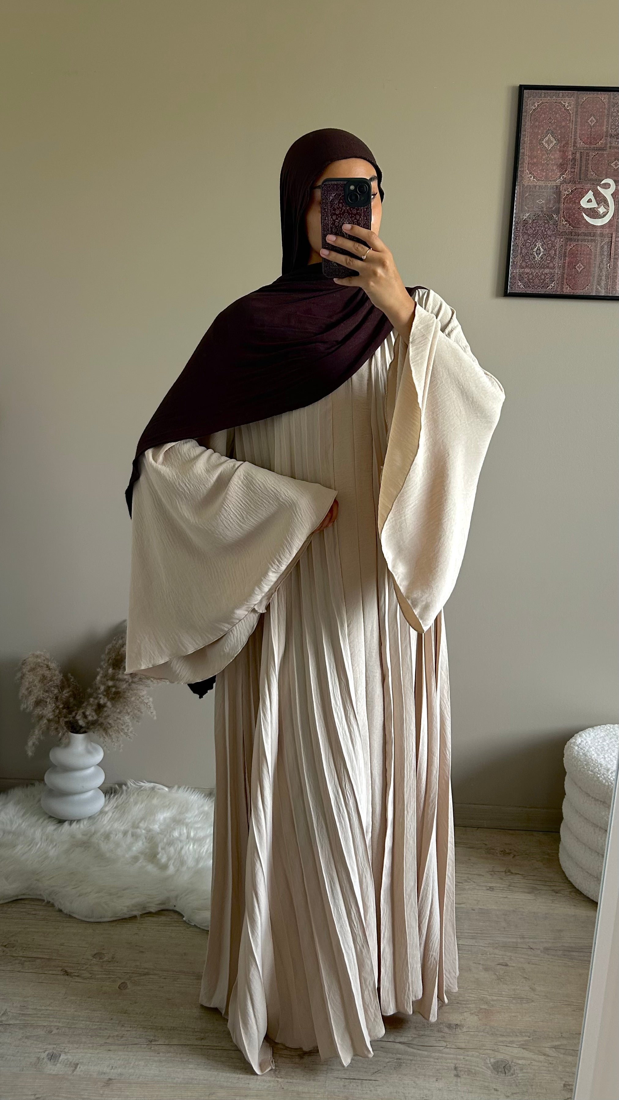 Abaya longue plissée